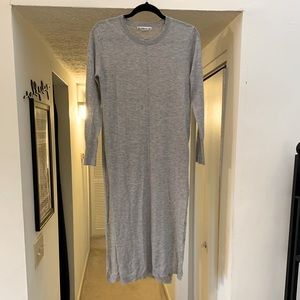 Long grey sweater with split sides